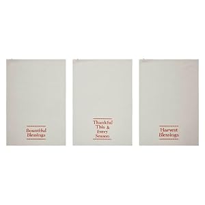 VHC Brands Harvest Blessings Tea Towel Set of 3 19×28 Holiday Dish Towels Kitchen Decor for Fall and Thanksgiving