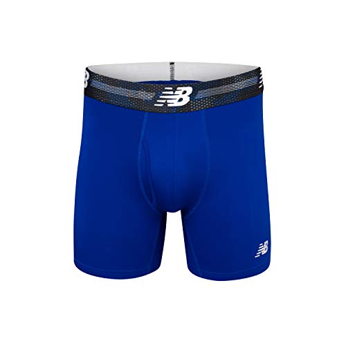 Image of New Balance Men's Performance Boxer Briefs with Fly, Breathable Stretch Underwear, Moisture Wicking, Soft Waistband (3 Pack)