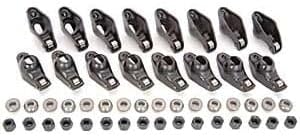 JEGS Stamped Steel Roller Tip Rocker Arm Set | For 1955-1986 Small Block Chevy Engines | Set Of 16 | 1.6 Ratio | For 3/8 � Stud | Long Slot For Up To 0.550 � Valve Lift