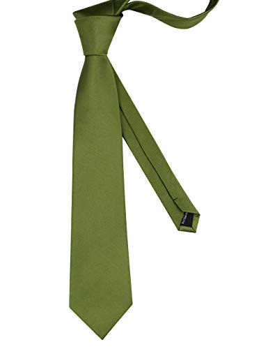 Image of GUSLESON Classic New 3.15 inch(8cm) Men's Solid Color Necktie Wedding Business Tie + Gift Box