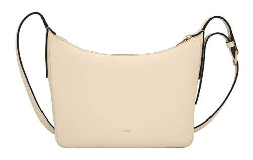Fossil Damentasche Cecilia, kleine weisse Crossbody tasche aus Leder, L: 25,4 cm, B: 4,4 cm, H: 17,1 cm, ZB1889105