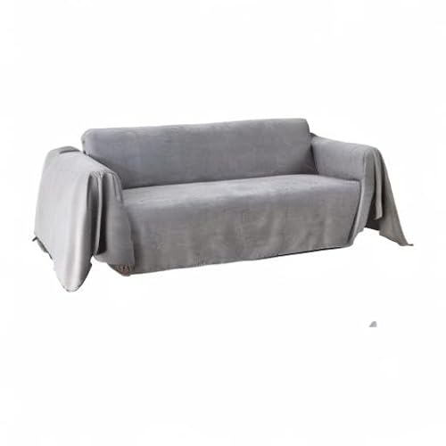 VanderHOME Nowoczesna prosta narzuta sofa na 1/2/3/4-osobową miękkie dekoracyjne narzuty oddychający miękki koc ochraniacz na kanapę sofa łóżko i fotel 180 x 130 cm, szary