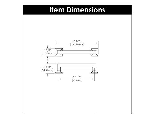 Bouton de porte 128mm nickel satiné Pack de 10 Hickory Hardware SS Studio
