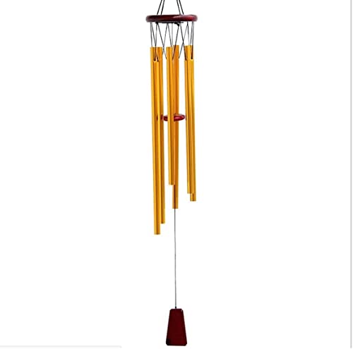 Carillon éolien 6 tubes en métal cloche à vent suspendue pour décoration de maison