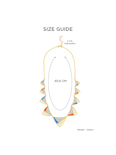 Image of Yellow Chimes Choker Necklace For Women | Fashion Golden White Stone Necklace For Girls | Glam Chains | Gold Plated Neck Chain For Women | Birthday Gift for Girls Anniversary Gift for Wife