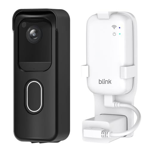 No Drill Door Mount for Blink Video Doorbell (2025 2nd Gen) with Outlet Wall Mount for Blink Sync Module Core No Screws Camera Mounting Bracket Accessories for Doorbell Security System