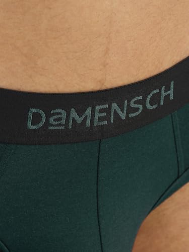 Image of DAMENSCH Mens Premium Cotton Solid Briefs ReFRSH Single of Peppermint Powered-Pack of 1-Pine Green-X-Large