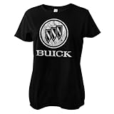 Buick Offizielles Lizenzprodukt Distressed Logo Frauen T-Shirt (Schwarz), Medium