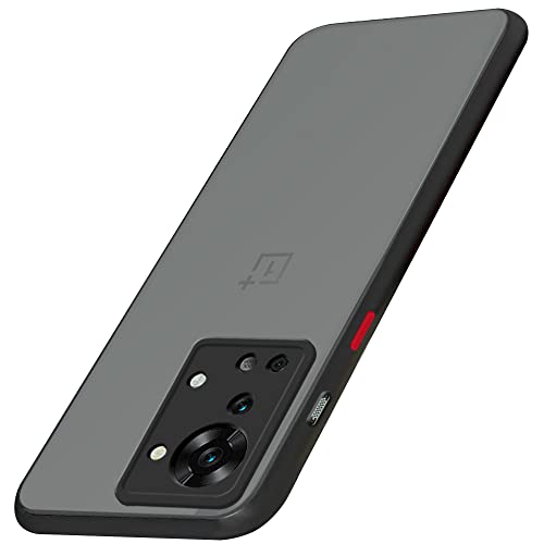 Image of TheGiftKart Translucent Hybrid Back Case Cover for OnePlus Nord 2T 5G | Smoked Matte Back | 360 Degree Protection | Protective Hard Back Case Cover for OnePlus Nord 2T 5G (PC, TPU | Black Bumper)