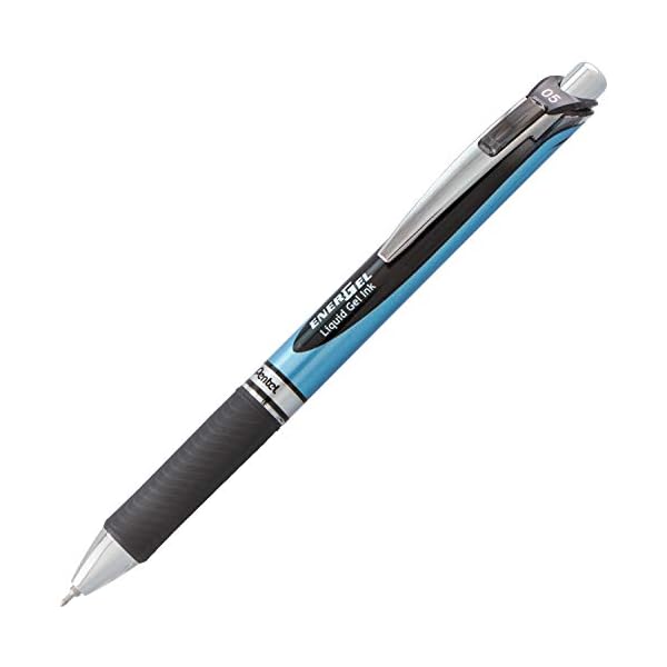 Pentel EnerGel RTX Gelschreiber, einziehbar, feine Spitze, Nadelspitze, rote Tinte, 12 Stück (BLN75-B) – Bild 4