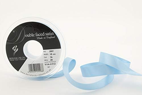 Berisfords Double FACE Poly Satin Ribbon, BlackBerry, 15 mm