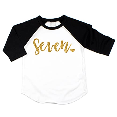Image of Bump and Beyond Designs Girl Seventh Birthday Outfit 7th Birthday Raglan Shirt