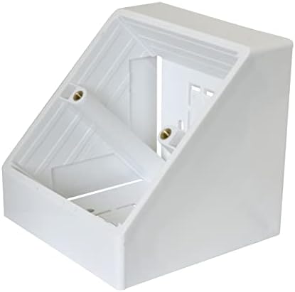 electrosmart White Single Gang Pattress Electrical Back Box 45 Degree Angled Surface Mount for Work Bench etc