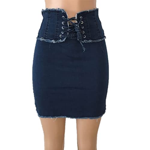 Women's Denim Skirt Stretch Denim Short Skirt Women's Waist Package Hip Skirt Summer2