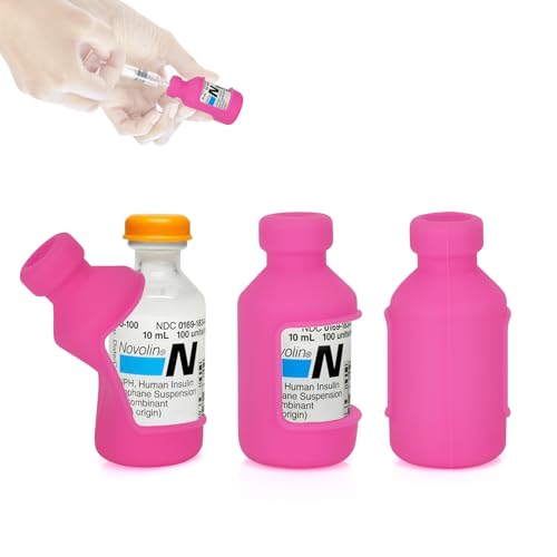 YOUSHARES Insulin Vial Cover Insulin Bottle Protector - Silicone Protective Case for 10ml Short Insulin Vials, Durable Vial Case, Soft and Flexible Diabetes Vial Care