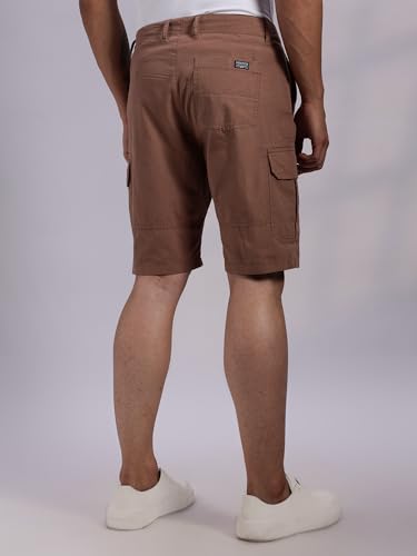 Image of Thomas Scott Men's | Regular Fit | 100% Cotton | Solid | Breathable Lightweight | 6-Pocket Cargo Shorts | Cricket Club Collection