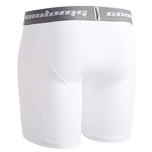 image for COOLOMG Athletic Cups Youth Boys Padded Sliding Shorts with Protective