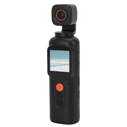 Asixxsix Cámara Corporal 2K, Cámara de Acción WiFi Portátil, Videocámara, Grabadora de Vídeo Digital, Vlogging con Pantalla Táctil a Color de 1,3 Pulgadas para Deportes Al Aire