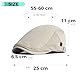 BUDUBIBI Baumwolle Baskenmütze Flatcap Herren Sommer Schirmmütze Newsboy Cap, Schiebermütze Herren Sommer Hut Verstellbare Cabbie barett Cap
