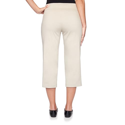 Ruby Rd. Womens Womens Petite Mid-Rise Pull-on Straight Solar Millennium Tech Capri2