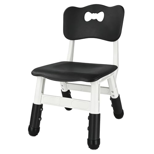 Image of FUNLIO Adjustable Kids Chair (1pc), 3 Level Height Adjustable Toddler Chair for Ages 3-8, Sturdy Child Chairs with Maximum Bearing 220lbs, for Classrooms /Daycares /Homes, CPC & CE Approved - Black