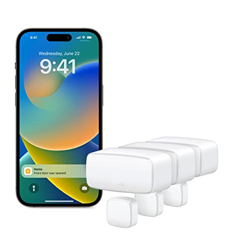 Eve Door & Window (Matter) 3 pezzi – sensore intelligente di contatto, sicurezza domestica, compatibile con Apple Home, Alexa, Google Home, SmartThings, richiede un Thread Border Router