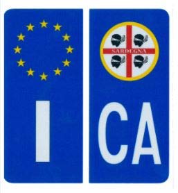 Adesivi per targa auto europea blu con simbolo