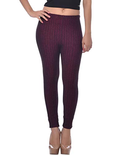 Image of Frenchtrendz Women's Cotton Spandex Jacquard Stretchable Slim Fit Jegging with Back Pockets