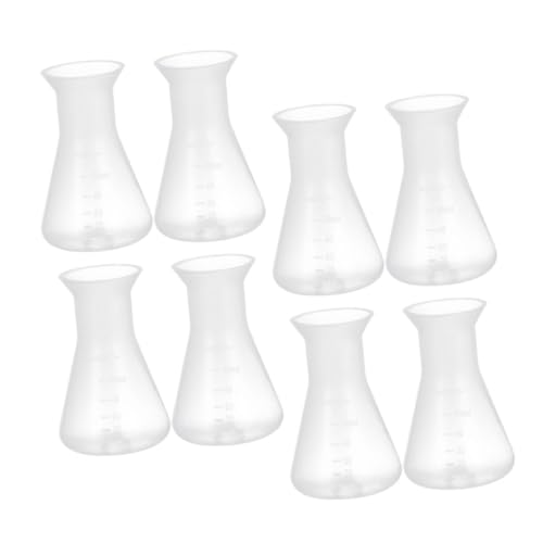 Homoyoyo 8Pcs Flasks Conical Laboratory Flask for Scientific Experiments Narrow Neck Design for Chemistry and Science Studies