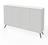 Bestar 60“ Storage Cabinet with Metal Legs - Krom
