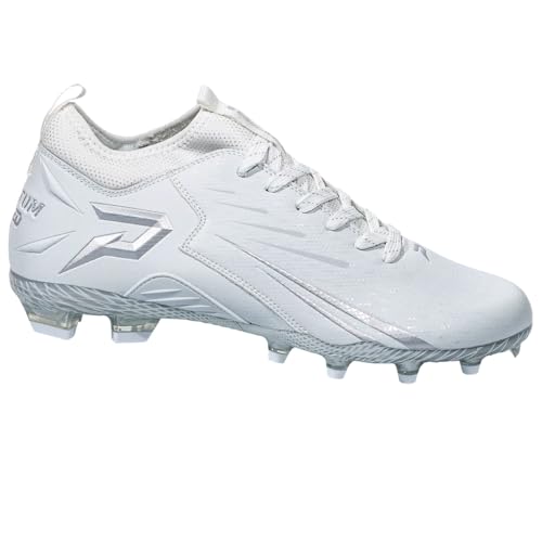 Phenom Elite Quantum Speed 2.0 Football Cleats – Team Color Edition | Lightweight, High-Performance Speed Cleats for Men | Enhanced Traction & Comfort for Peak Performance - White (Medium, 8.5)