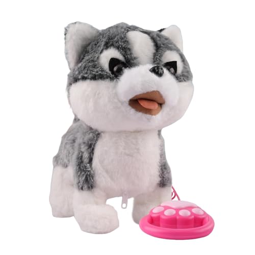 Cachorro Robot,Animal de peluche inteligente y realista | Perro robot de inteligencia artificial con detección táctil, realista e imitación de sonidos | para niños y niñas, Navidad, Pascua,