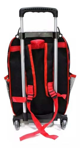 Kit Mochila Homem Aranha 3 Bolsos Rodinhas Tam G + Lancheira