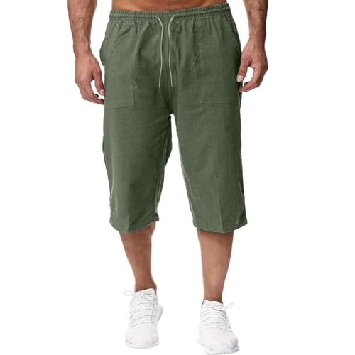 Pantalon coton lin homme ultra souple et léger, style cargo chino décontracté A191