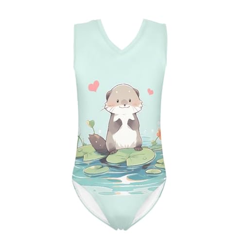 Image of Fashion Print One-Piece Swimsuits for Girls,Soft Stretchy One Piece Bathing Suit Quick Dry Beach Swimwear 5-14 Years