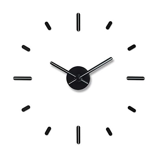 Presentime & Co Large Frameless DIY Wall Clock for Modern Home/Office Decoration, Silent no Ticking, Night Glow. Wall Décor for Living Room, Dining Room, Kitchen, Bedroom, Class Room, Office Space.