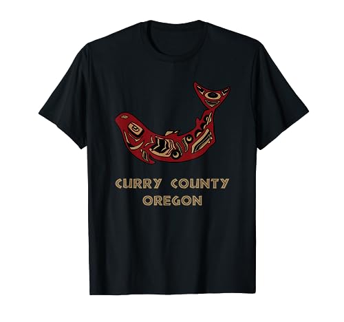 Condado de Curry Oregon Salmón Nativo Americano Pescador indio Camiseta