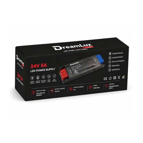 Image of Dreamlux 120W 24V 5A SMPS Power Supply | AC to DC Converter 180-265V Input | Industrial Grade Switching Power Supply with 4kV Surge Protection | Overload, Short Circuit Protection | Made in India (3)
