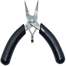 4 Inch Small Needle Nose Pliers Spring Loaded Stainless Steel Pliers for Electronics, Model Making, Fishing, Crafting DIY Tool