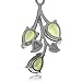 Silvershake 5.52ct. Natural Peridot 925 Sterling Silver Leaf Dangle Hook Earrings