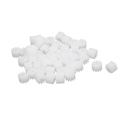Aexit 50pcs 11 Electrical equipment Teeth 1.95mm Hole Dia Plastic Gear Wheel for Toy Car Motor Shaft
