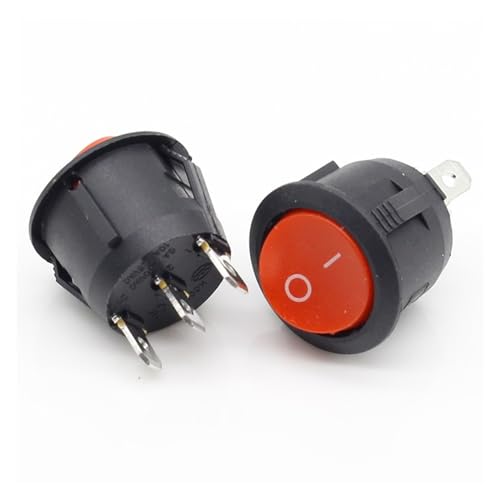 Interrupteur à bascule rond 20mm 3 broches mini bouton noir pour auto