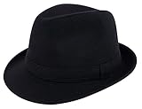 Lullaby Mens Womens Short Brim Manhattan Trilby Fedora Hat Black
