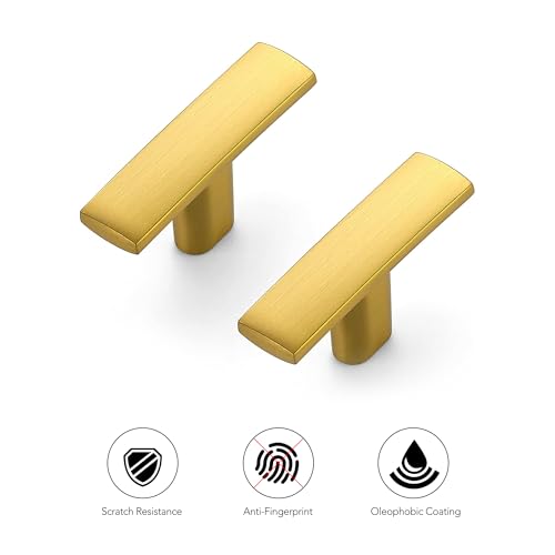 Image of Ravinte 30 Pack Cabinet Handles Brushed Brass Cabinet Pulls Kitchen Cabinet Handles,Curved Drawer Pulls in 1-3 /4 Inch Length with Single Hole Arch Kitchen Cabinet Hardware