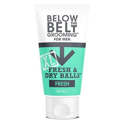 Below The Belt Grooming For Men Fresh & Dry Balls XL Intimate Deodorant For Men - Deodorant For Men Protects against Sweat, Odour and Chafing - Fresh Scent 150ml Cover