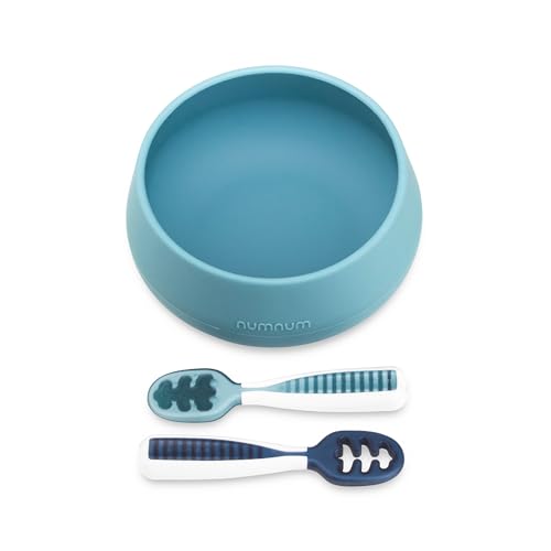 Image of NumNum Suction Bowls for Babies & Toddlers, Extra Strong Non-Slip Suction, 100% Food-Grade Silicone, BPA-Free, Microwave & Dishwasher Safe, Baby-Led Weaning Bowls for 4+ Months & GOOtenils Blue