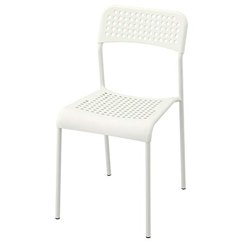 Sillas ADDE de marca con patas de acero, modernas probadas, apilables, para uso de cocina, oficina, color blanco