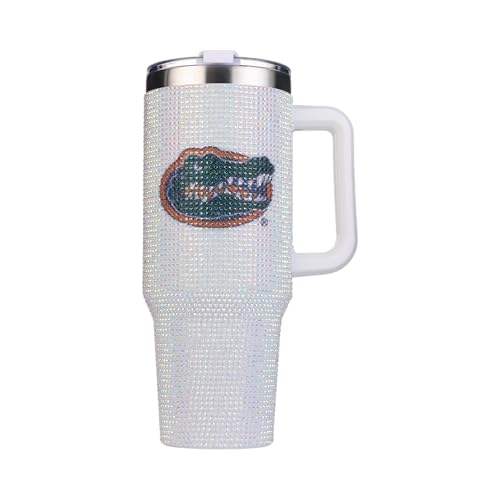 Image of The Memory Company Officially Licensed 40oz White Bling Game Day Tumbler, University of Florida