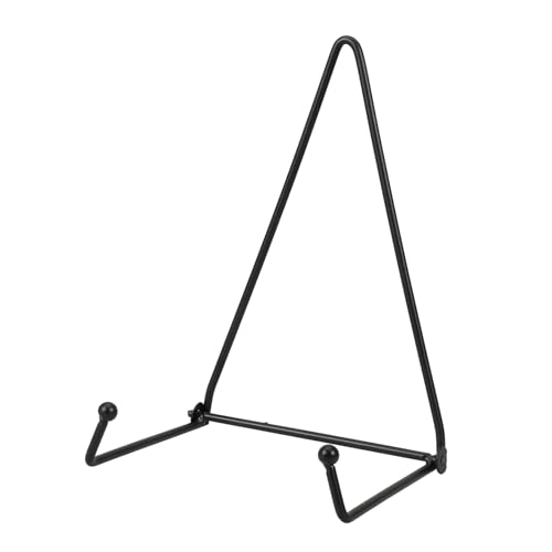 FUTUREORYY Présentoir Porte-assiettes Mural Pliable de Taille Moyenne en Métal Noir, Support Décoratif Polyvalent pour Cadres Photo et Livres, pour Affichage Mural à Domicile ou Bureau,