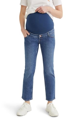 C&A Damen 5-Pocket Hosen Mama Straight Baumwolle|Denim Jeans-blau 42 S-L-R